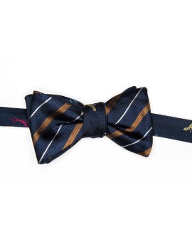 Navy/Fuschia/Light Blue/Yellow Neck Tie Reversible Bow Tie
