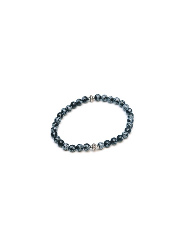 Snowflake Obsidian Gemstone Bracelet