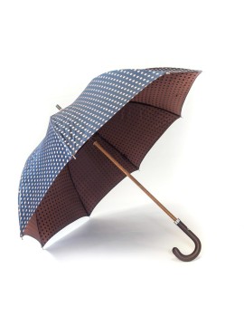 Navy/Copper Medium Polka Dots Umbrella
