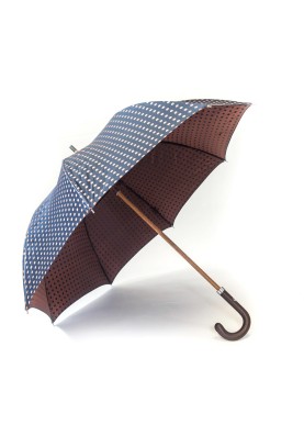 Navy/Copper Medium Polka Dots Umbrella 