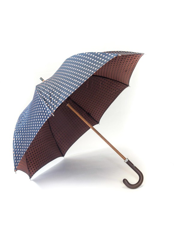 Navy/Copper Medium Polka Dots Umbrella