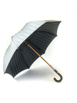 Mustard Pencil Stripes/Grey Fancy Stripes Umbrella