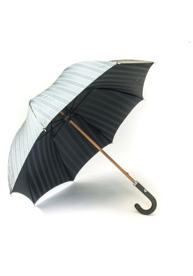 Mustard Pencil Stripes/Grey Fancy Stripes Umbrella 