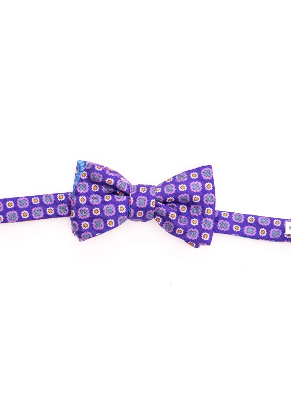 Grape Floral/Neat Reversible Bow