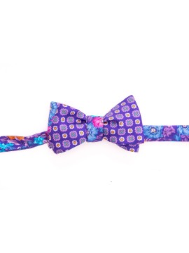 Grape Floral/Neat Reversible Bow