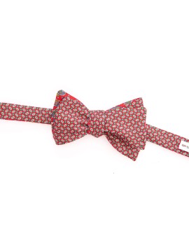 Red Paisley/Neat Reversible Bow