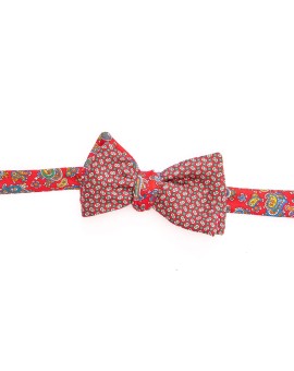 Red Paisley/Neat Reversible Bow