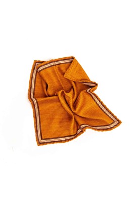 Harvest Gold Ribbed Print Shappe Diamante Reversible Pocket Square  