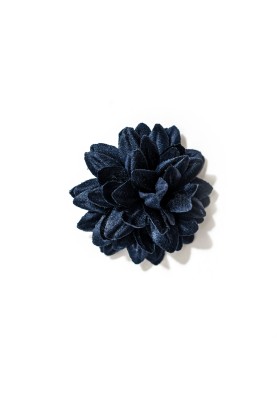 Navy Daisy Silk Lapel Flower 