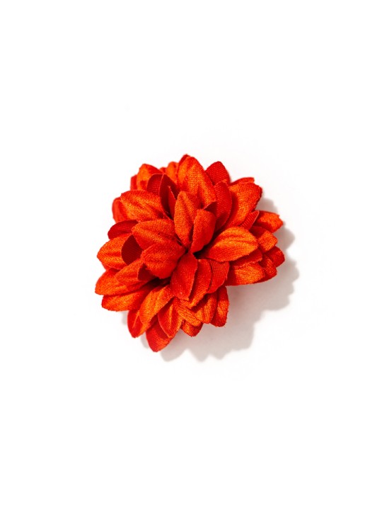 Burnt Orange Daisy Silk Lapel Flower