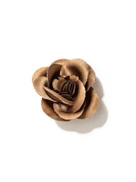 Lt. Gold Rose Silk Lapel Flower