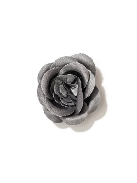 Gray Rose Silk Lapel Flower