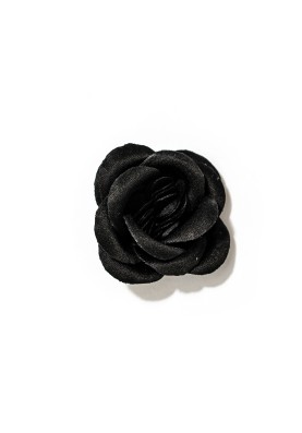 Black Rose Silk Lapel Flower 