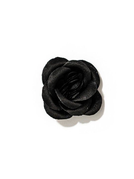 Black Rose Silk Lapel Flower