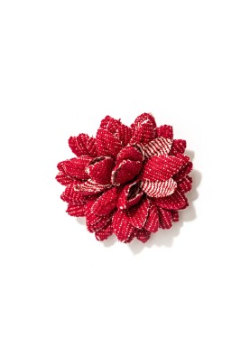 Red Denim Daisy Lapel Flower 