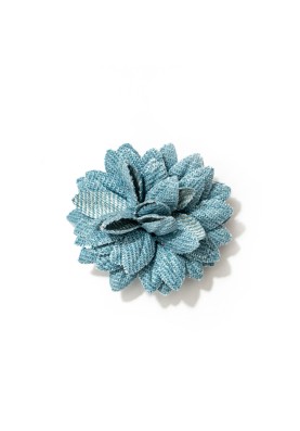 Light Blue Denim Daisy Lapel Flower 