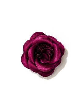 Merlot Rose Silk Lapel Flower