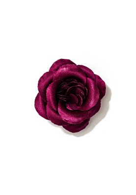 Merlot Rose Silk Lapel Flower 