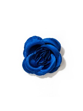 Colbalt Rose Silk Lapel Flower
