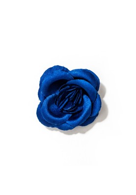 Colbalt Rose Silk Lapel Flower 