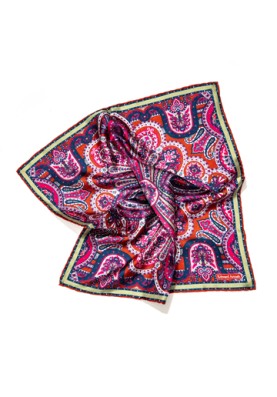 Red/Pink Persian Print Pocket Square 