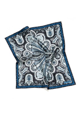 Charcoal/Grey Persian Print Pocket Square 