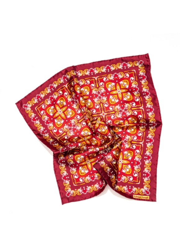 Madder Fancy Quatrefoil Print Pocket Square