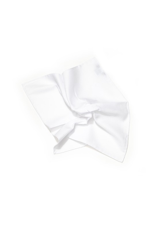 Classic White Hand Rolled Pocket Square