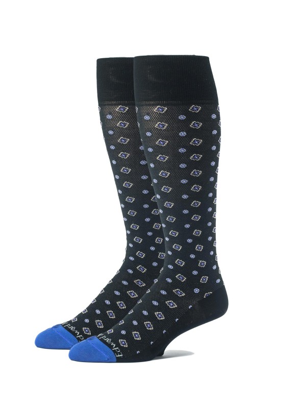 Black/Purple Neat/Nailhead O/C Socks