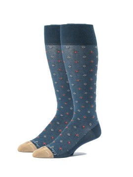 Steel Blue/Khaki OC Neat/Herringbone Socks