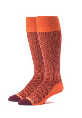 Orange/Wine OC Basket Weave Socks 