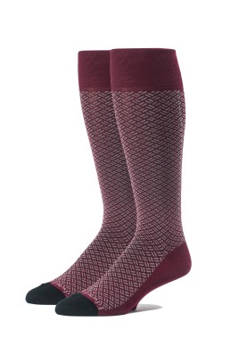 Wine/Black OC Basket Weave Socks 