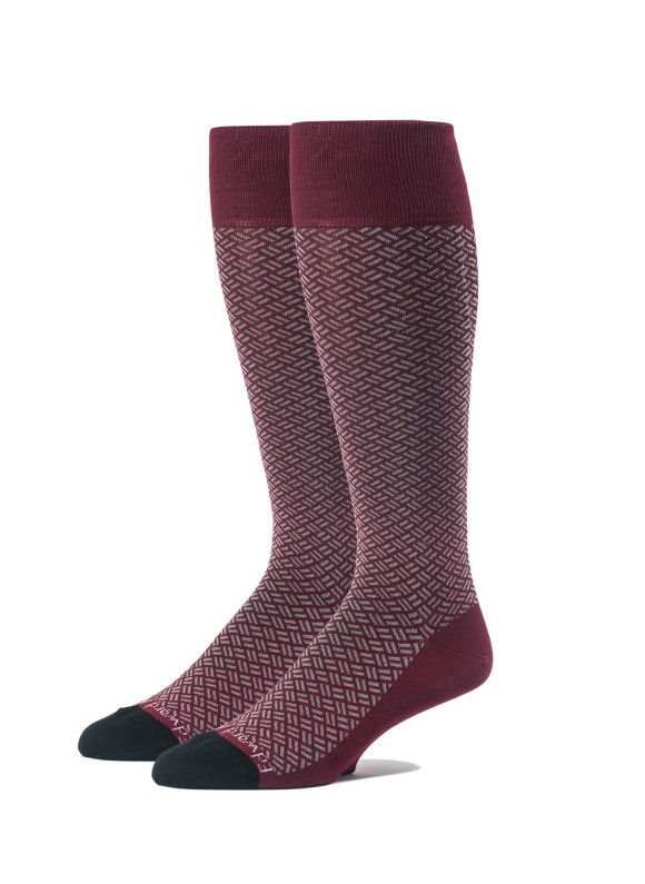 Wine/Black OC Basket Weave Socks