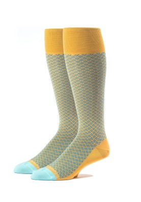 Yellow/Bahamas OC Basket Weave Socks 