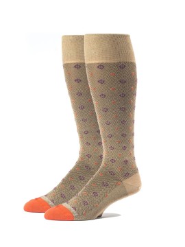 Khaki/Orange OC Neat/Herringbone Socks
