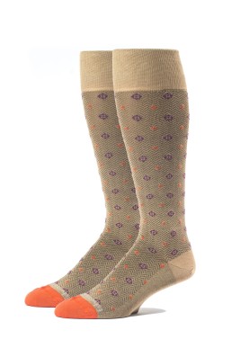 Khaki/Orange OC Neat/Herringbone Socks 