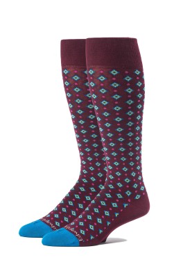 Wine/Gitane OC Neat/Dots Socks 