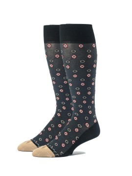 Black/Khaki OC Floral Neat/Houndstooth Socks