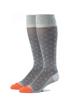 Grey/Orange OC Neat Socks