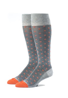 Grey/Orange OC Neat Socks 