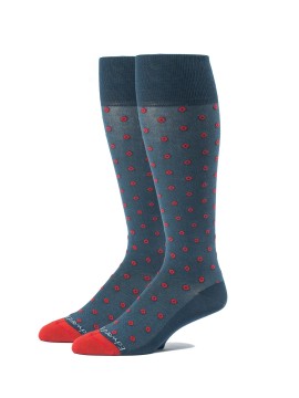 Steel Blue/Red OC Neat Socks