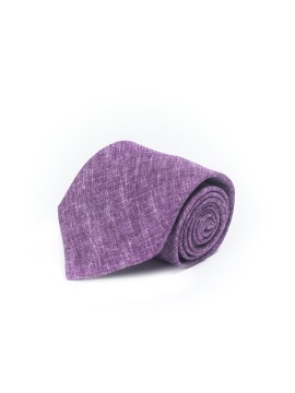 Solid Orchid Silk Shappe Print Tie