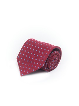 Red/Blue Mini Dots Shappe Diamante Print Tie