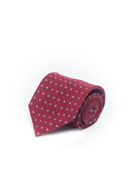 Red/Blue Mini Dots Shappe Diamante Print Tie 