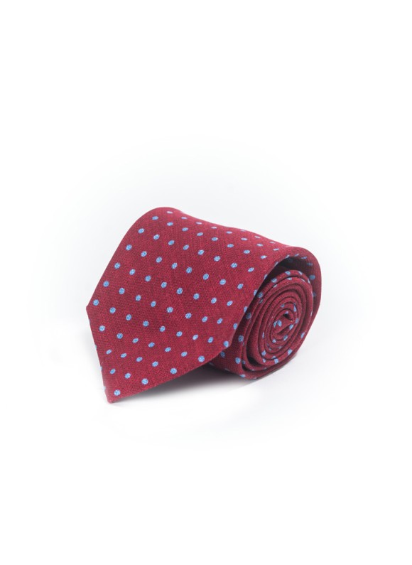 Red/Blue Mini Dots Shappe Diamante Print Tie