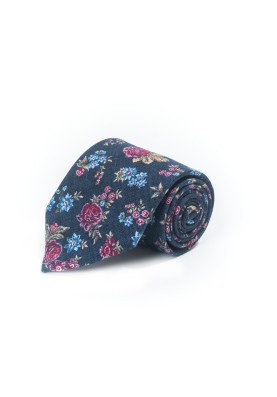 Navy/Rose Floral Shappe Diamante  