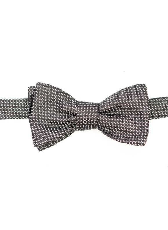 Blk/Wht Double Weave Bow Tie