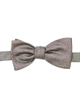 Charcoal Sharkskin Silk Bow Tie
