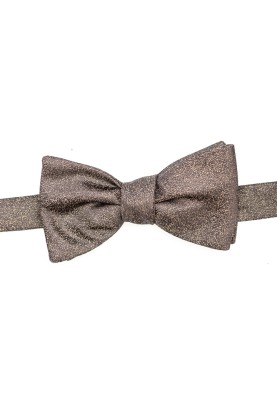 Taupe Sharkskin Silk Bow Tie 