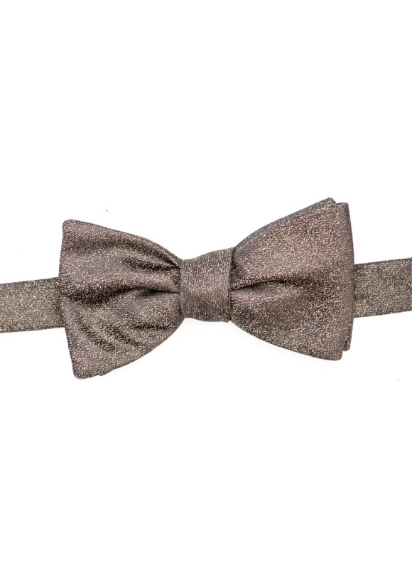 Taupe Sharkskin Silk Bow Tie